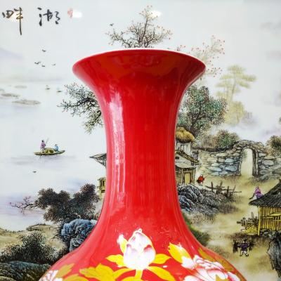 Bình họa tiết hoa phù dung